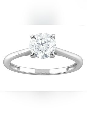 1 Ct Round Cut Lab Grown Diamond Solitaire Engagement Ring in 10K - Size 5